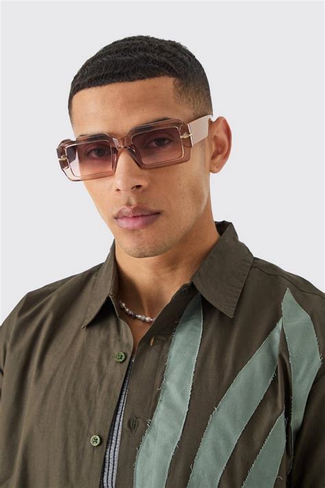 mens square plastic sunglasses